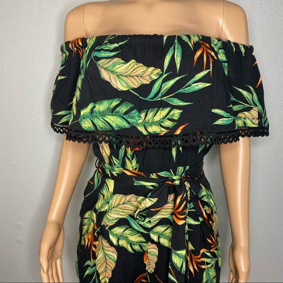 Gilli Green, Black & Orange Off Shoulder Romper - Picture 6 of 8